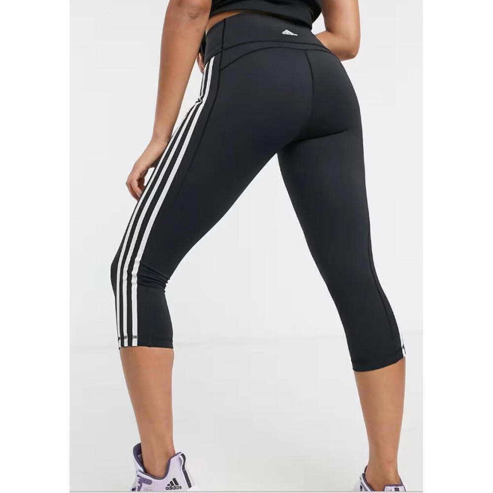 Adidas Women Believe This High-Waist Cropped Leggings Black Size S 9342 - Picture 5 of 5